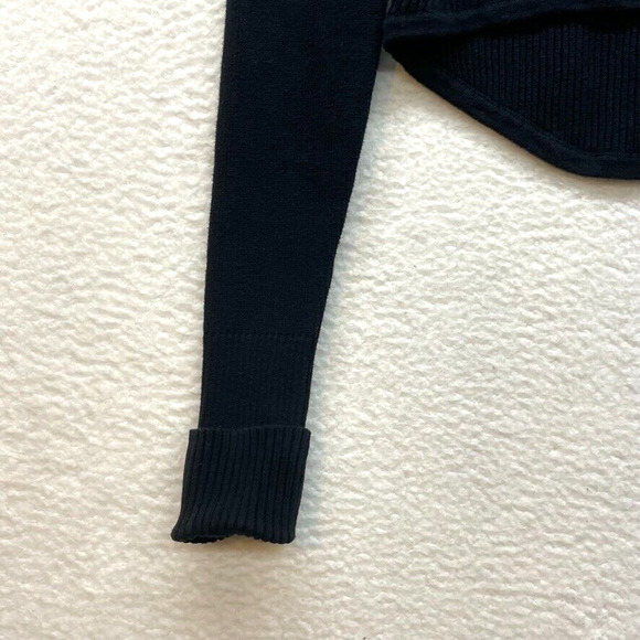 Cabi Sweater Womens Small Black Crop Ribbed Knit Hi Low Pullover Classic 3525 - Picture 5 of 11